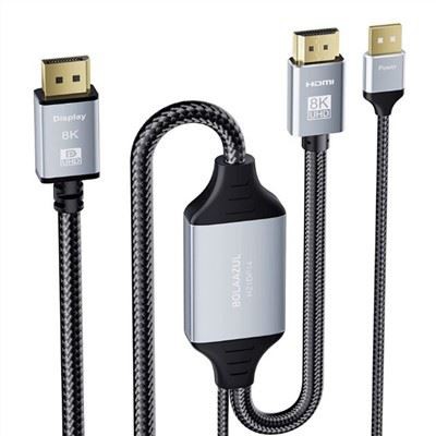 HDMI 2.1 til DisplayPort 1.4 Adapterkabel
